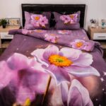 Lenjerie de pat digital print 3D (PURPLE FLOWER)