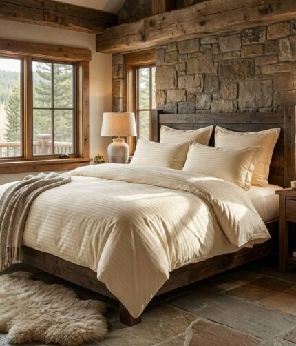 LENJERII DE PAT DAMASC-POLICOTON 6 PIESE