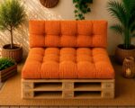 Set perne grădină ”Pallet Soft Seating” Orange