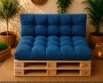 Set perne grădină ”Pallet Soft Seating” Albastru