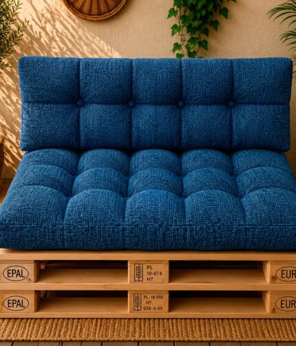 Set perne grădină ”Pallet Soft Seating” Albastru