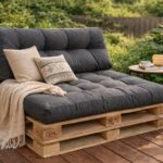Set perne grădină ”Pallet Soft Seating” Negru