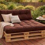 Set perne grădină ”Pallet Soft Seating” Maro