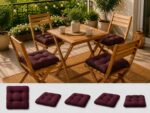 Set 4 perne scaun interior / exterior – burgundi