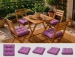 Set 4 perne scaun interior / exterior – lila