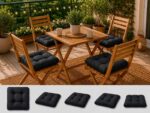 Set 4 perne scaun interior / exterior – negru