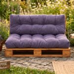 Set perne grădină ”Pallet Soft Seating” Mov închis