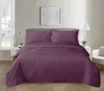 Cuvertură de Catifea (Velvet) – 220 x 240 cm. + 2 fețe de pernă - Mov