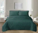 Cuvertură de Catifea (Velvet) – 220 x 240 cm. + 2 fețe de pernă - Verde închis